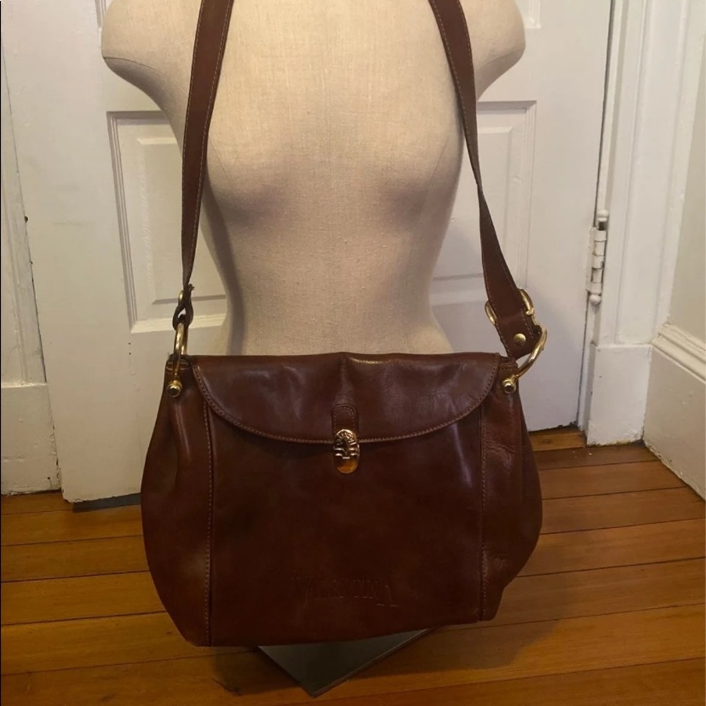 Valentina Italian brown leather bag